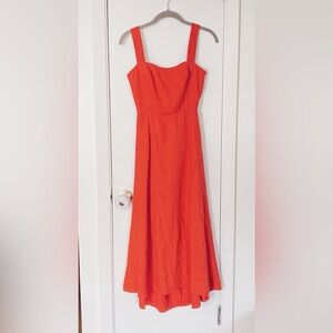 Reformation red / blood orange Linen midi Dress 2